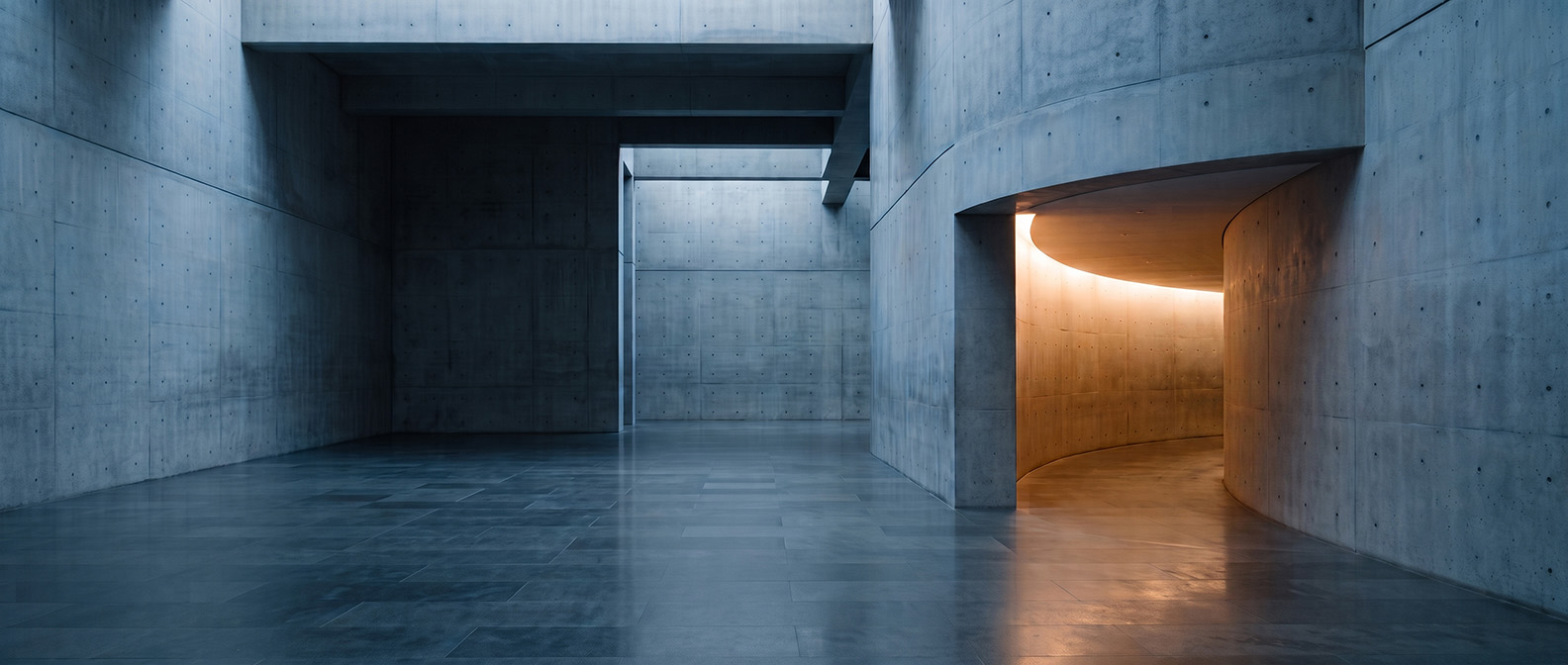 Sleep Passage artist cover featuring a cinematic concrete passage and warm ambient lighting.