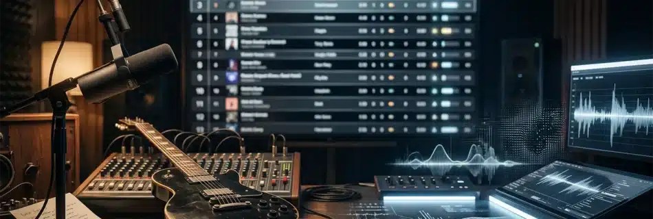 Human music production and AI-generated music competing on the same music charts