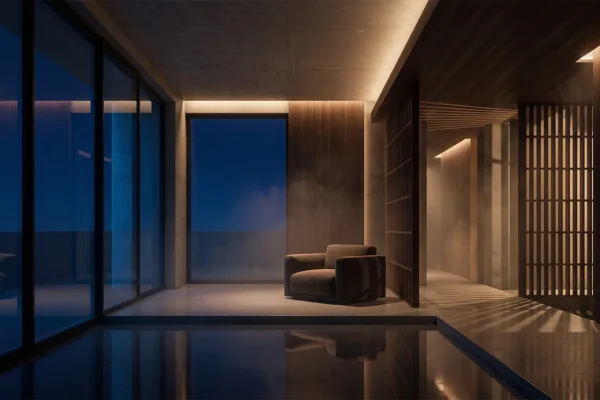 Quiet nighttime interior representing ambient and sleep music trends in 2026